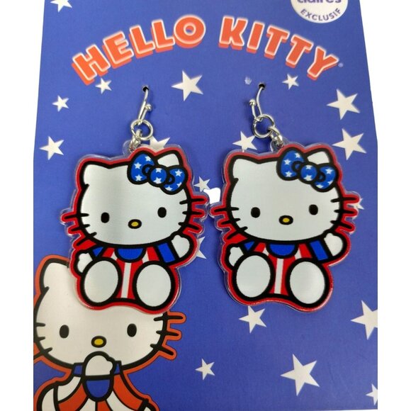 Sanrio Jewelry - Hello Kitty Earrings With Independence Day Limited Edition Claires Exclusive